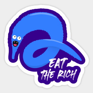 Worm on a string Eat the Rich Sticker